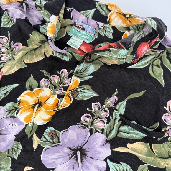 Reyn Spooner Hawaiian Shirt Mens L Floral Plumeria Short Sleeve Button Up Rayon. - Picture 5 of 9